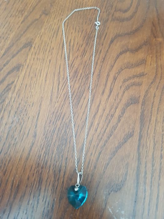 Lant de argint 925 Italy,pandantiv piatra turcoaz inima,deosebit,super