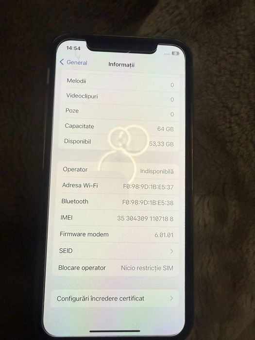 Vand iphone x de 64 gb