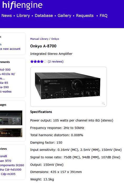 ONKYO Integra A-8700 amplificator Hi-Fi Premium