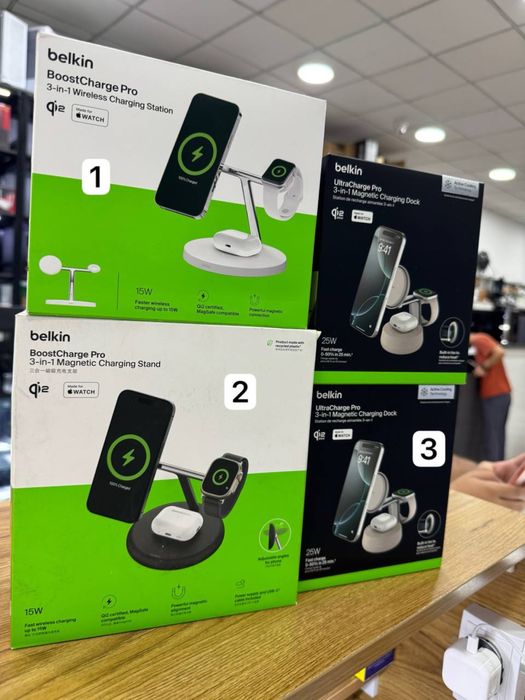 Belkin безароводная зарядка. 3in1. Magsafe. 15w