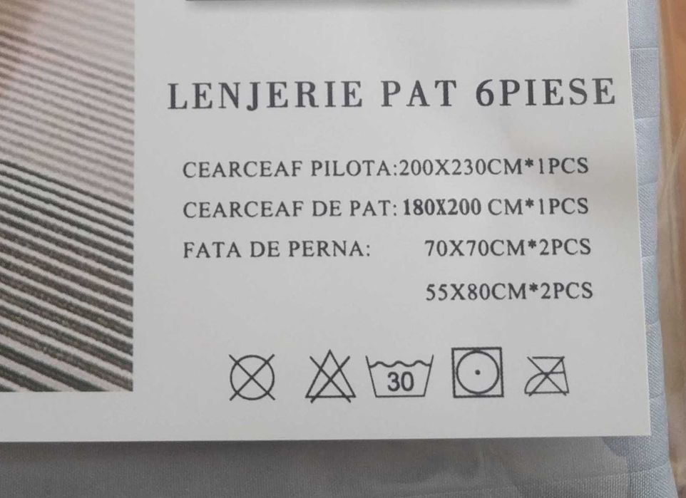 Set NOU lenjerie pat 6 piese