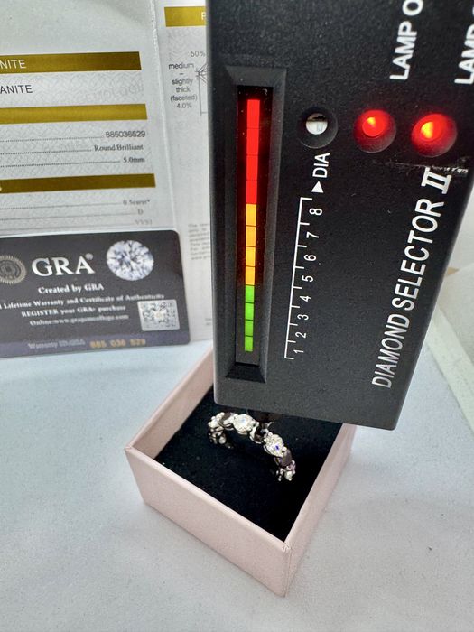 Сребърен пръстен с мойсанит (Диамант) 7.5 карата