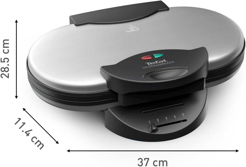 ПРОМО Нов 2г Гаранция Уред за Гофрети Гофретник Tefal Waffle Maker WM311D 1000W, Неръждаема стомана