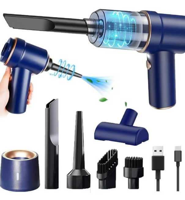 Автомобилна 2в1 прахосмукачка за дома и колата със зарядна станция