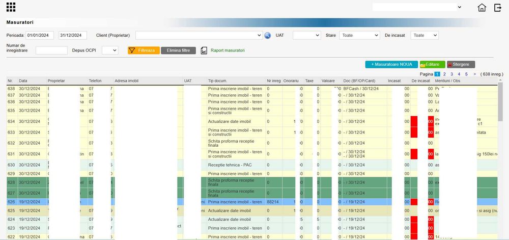 Aplicatie pentru evidenta lucrari de cadastru si documente