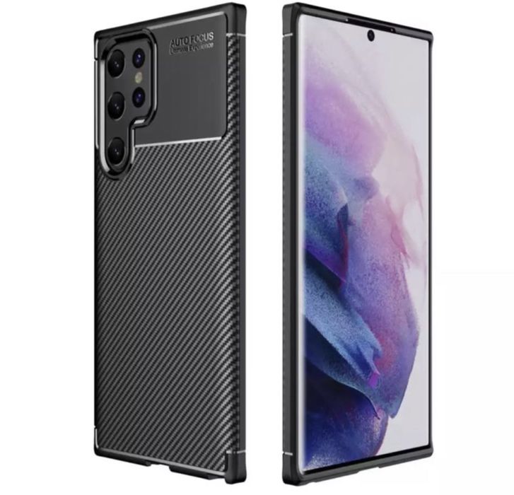 Husa Silicon Samsung S22/S23/S24/S25/S26 PLUS Ultra Neagra Carbon AF