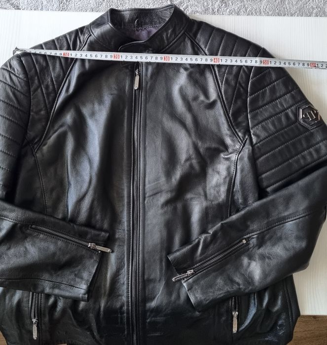 Philip Plein ,geaca nouă piele miel !Mărime 2xl si 3xl !!