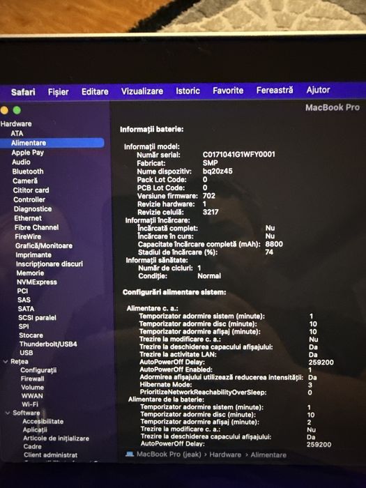 Laptop Apple Macbook Pro 15’ Retina Display i7 16gb ssd256, 2014