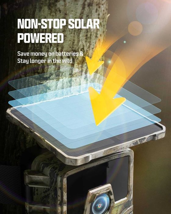 Cameră solară vanatoare CEYOMUR CY 75 4K UHD  WiFi 6 baterie 5200mAh