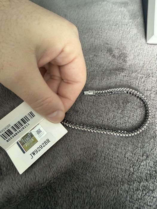 US Polo Assn bratara otel inoxidabil cu pietre negre 20cm noua