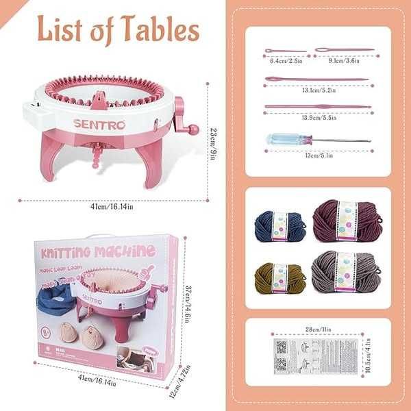 Mașină de tricotat FYGAIN, mașină de tricotat cu 48 de ace