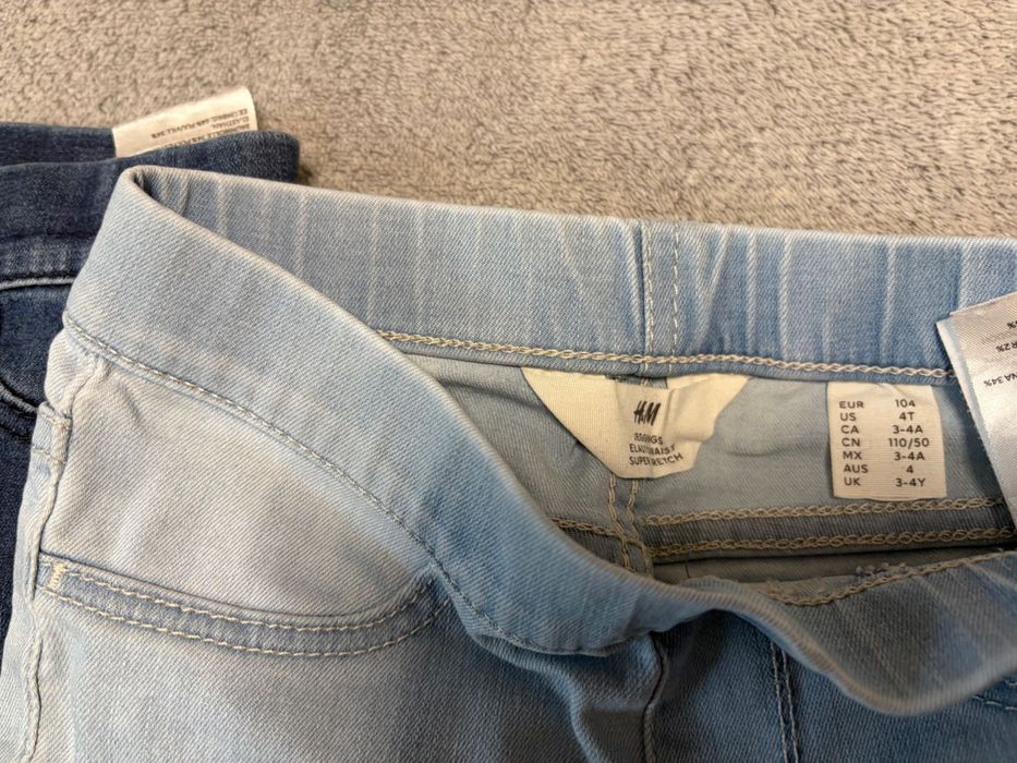 3 чифта  дънки за момиче H&M , 3-4 г. , размер 104 , 3 броя комплект