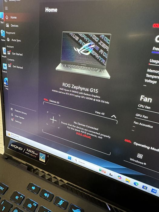 Laptop ASUS ROG Zephyrus G15 GAMING 2K 165Hz | RTX 3070 Ryzen 9