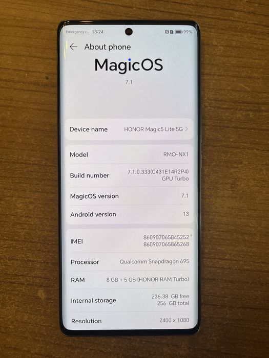 Honor Magic 5 Lite Dual SIM, 8GB RAM, 256GB, 5G