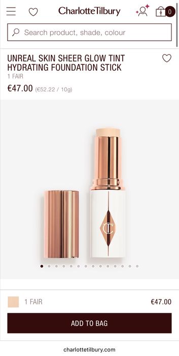 Charlotte Tilbury фон дьо тен стик
