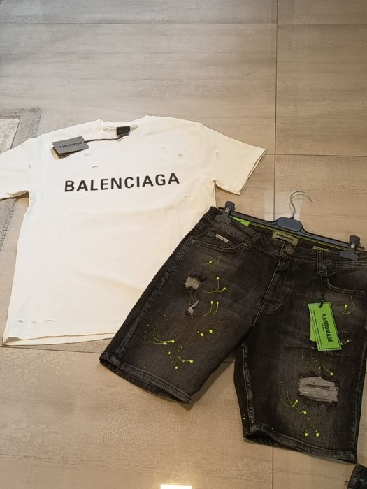 Compleu bărbați tricou și pantaloni scurți de blugi disquared