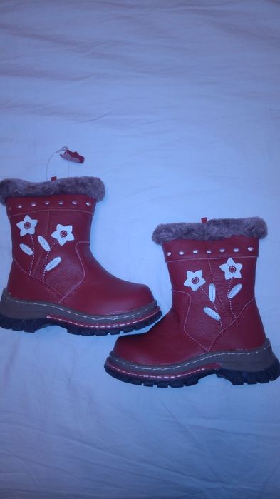 Cizme nr. 29, NOI, Fungirls, piele naturala, rosii, fete, cu eticheta