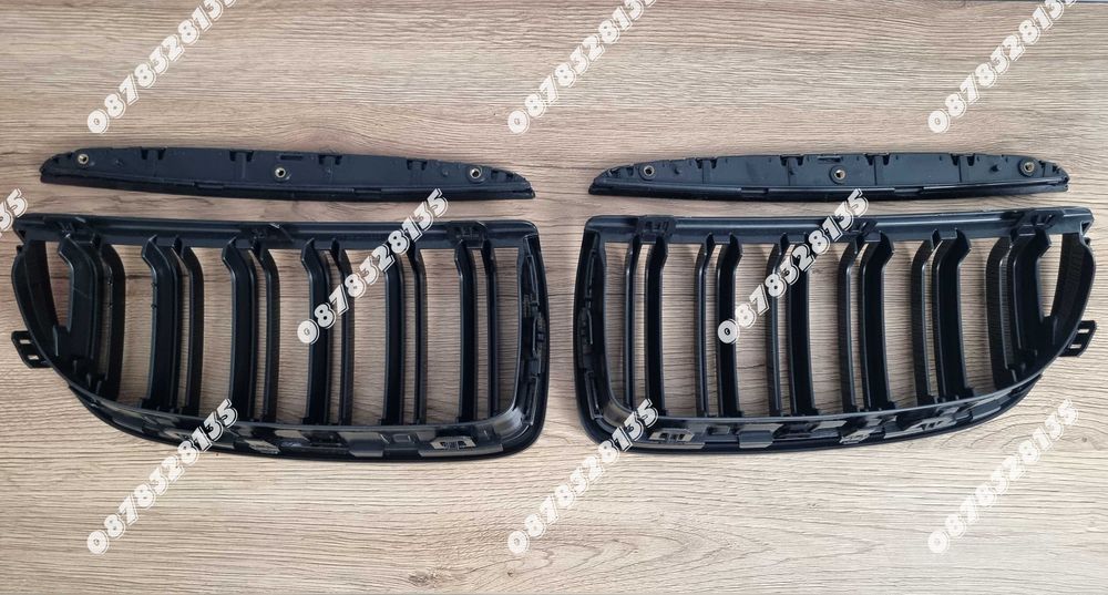 BMW E90 Е91 Бъбреци Черен Гланц Двойни M Performance Решетки Преден Капак 2005-2008
