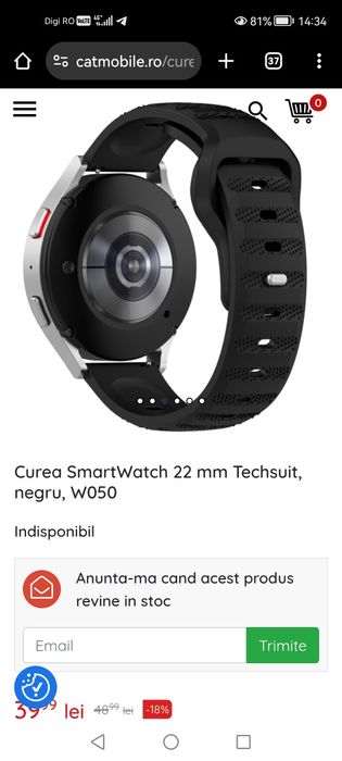 Curea smartwatch 22 mm quick release