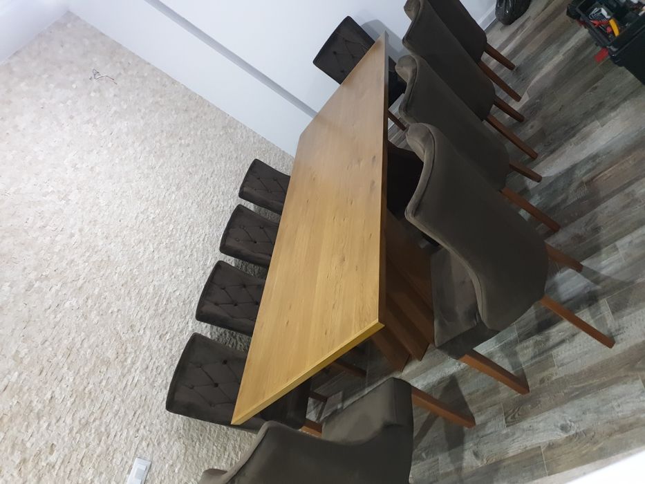 Masa din frasin lemn masiv si scaune dinning
