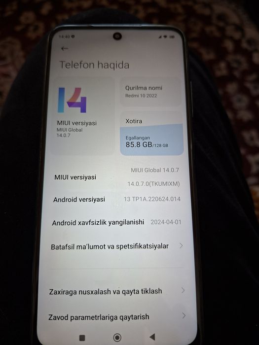 Redmi 10/ 128gb (2022) yilgi karobkali