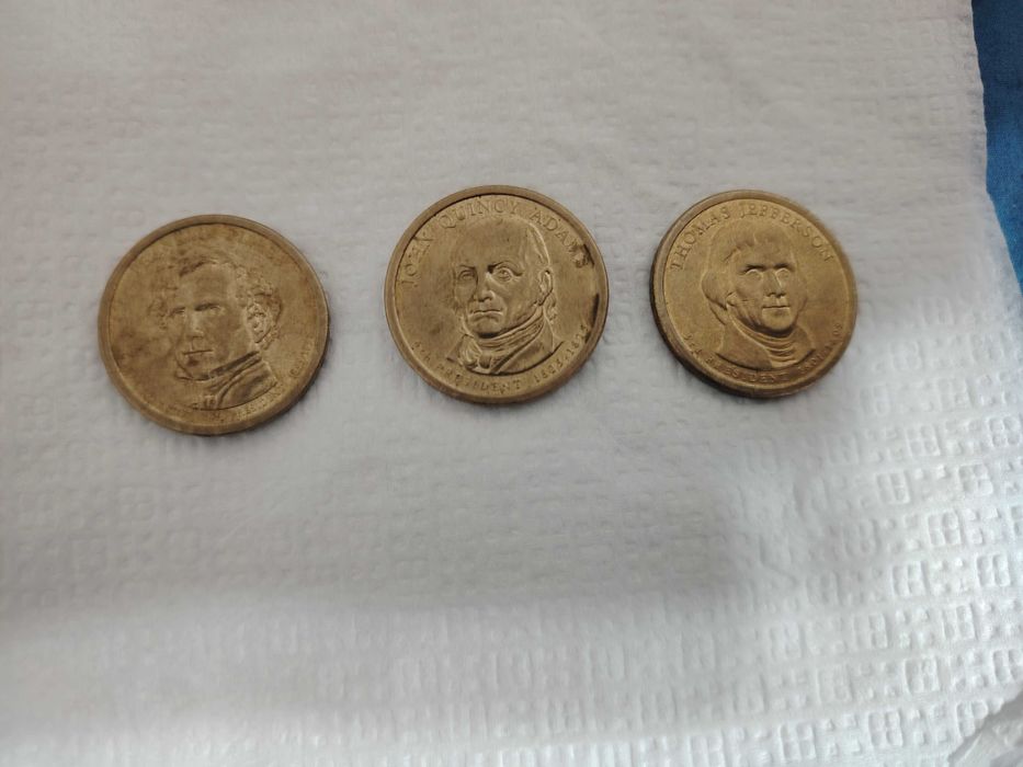 3 американских презедентсих доларавских монет