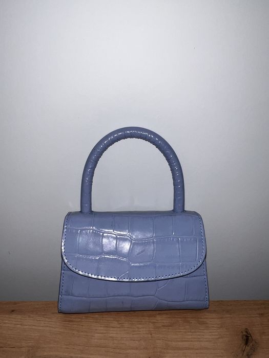 By Far Mini croc embossed leather with detachable long handle