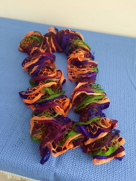 Esarfa/Fular multicolor cu aspect dantelat