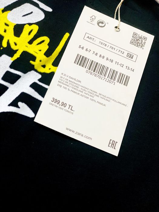 Стильная футболка на 10 лет, ZARA TURKEY