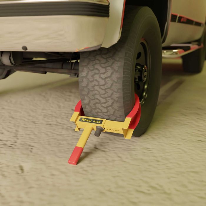 Blocator roata auto universal cu lacat de siguranta antifurt din otel