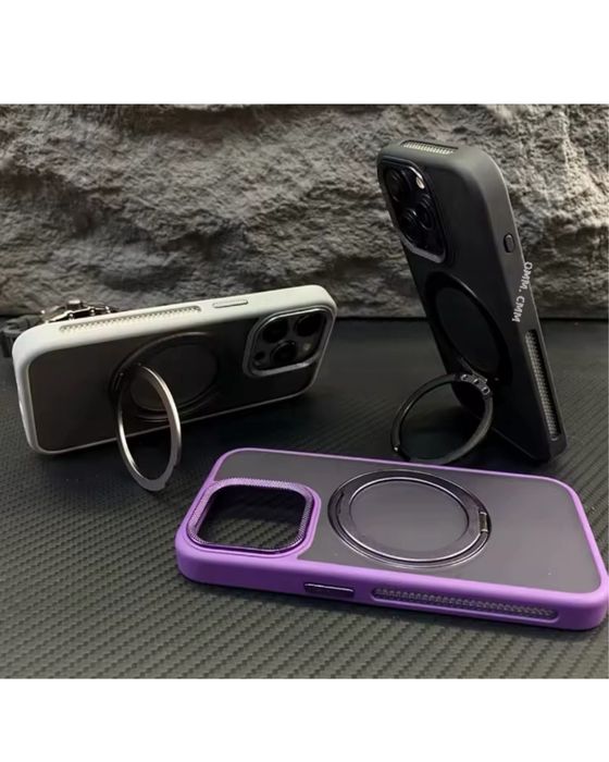 Iphone 15/16/PRO/MAX/PLUS- Husa Magsafe Camera Metalic Ring Detasabil