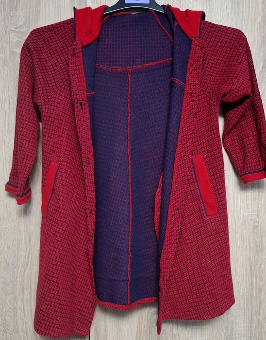 Pelerina-jacheta rosie pentru copii, 5-6 ani