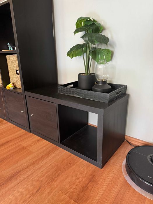 Etajeră IKEA KALLAX 77x41 cm negru-maro + ușă