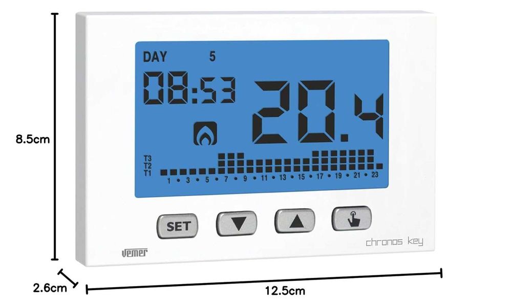 VEMER VE725800 CHRONOS KEY – Termostat digital de perete, programare săptămânală