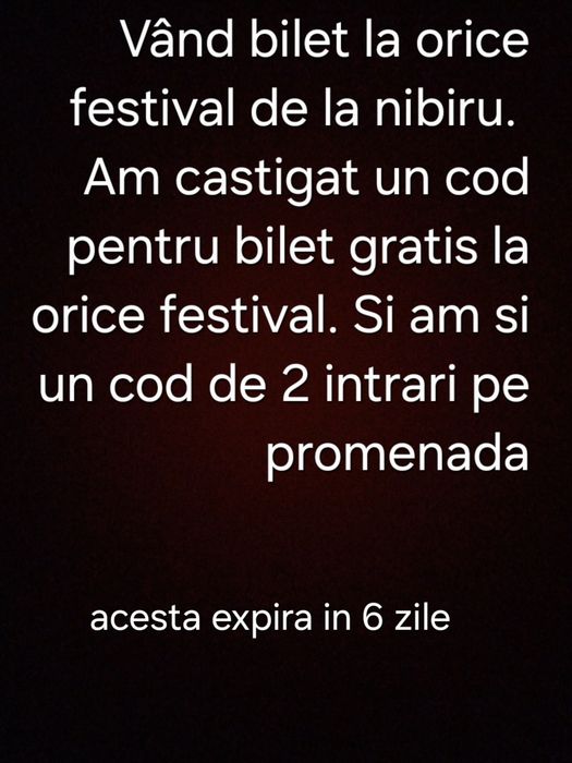 Bilet NIBIRU,cod castigat