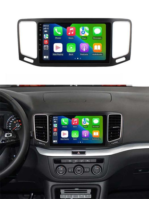 NAVIGATIE Android 14 VW Sharan 2012-2018 Waze YouTube CarPlay + CAMERA