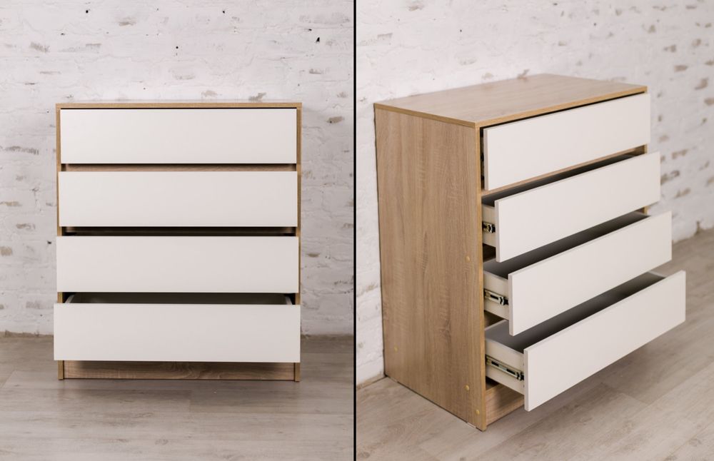 Камод с-4 ящиками дуб вотан белый .