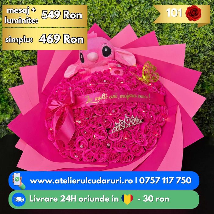 Buchete Trandafiri Sapun cu Stitch | Livrare oriunde