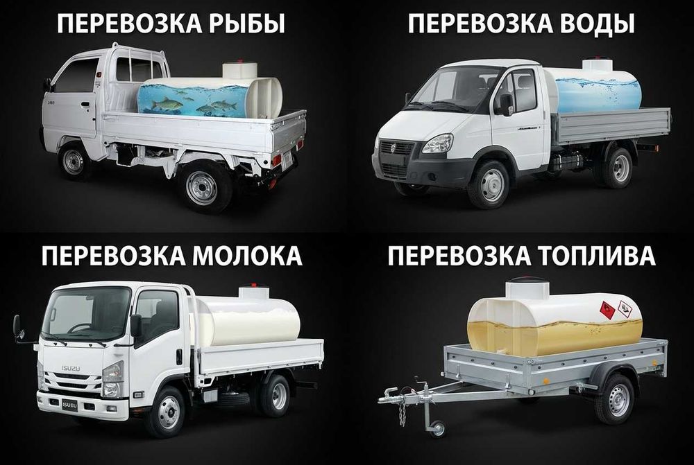 Ёмкости для перевозки живой рыбы, молока, химикатов на заказ