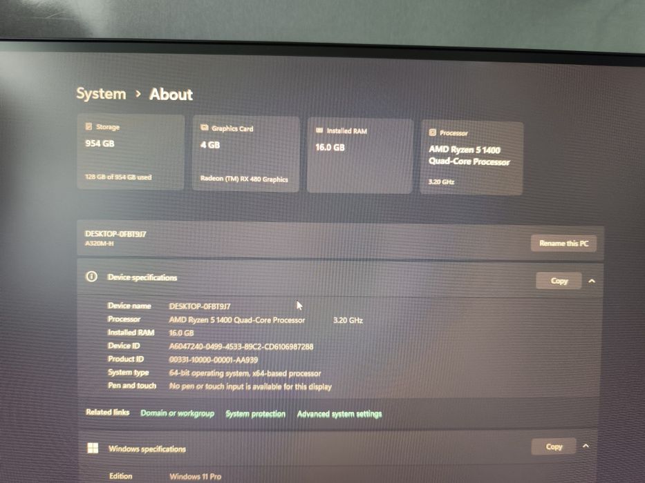 Ryzen 5 PC 1ttb ssd 16gb ram