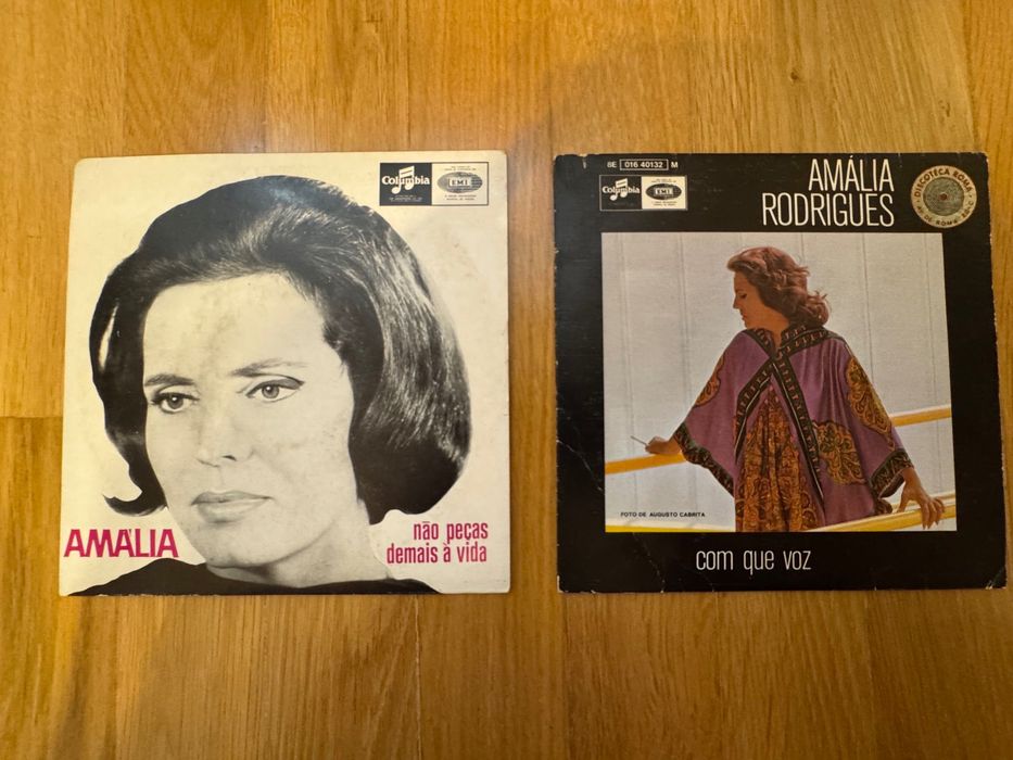 Doua viniluri EP de colectie cu autograf Amalia Rodrigues, 1976, foarte rare