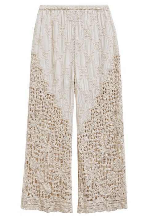 Pantaloni de vara cu insertii crosetate