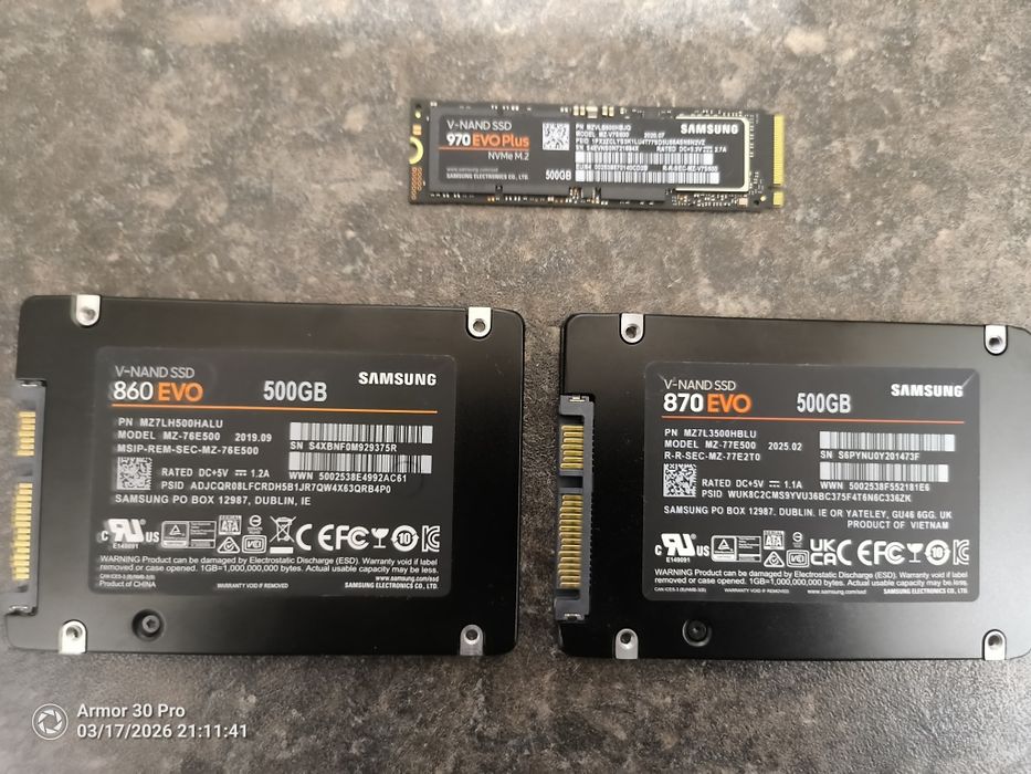 SSD и NVMe Samsung 500GB