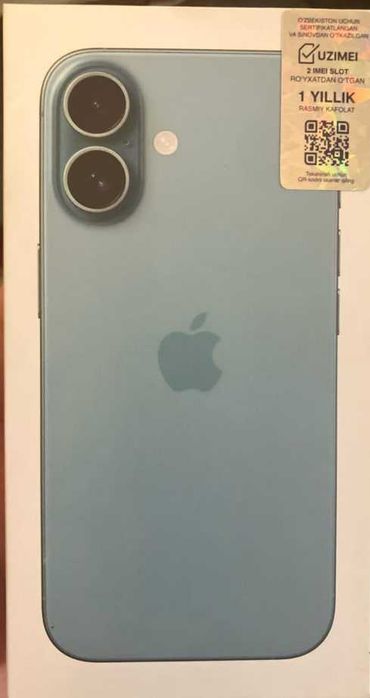 iPhone 16, Blue, упаковка