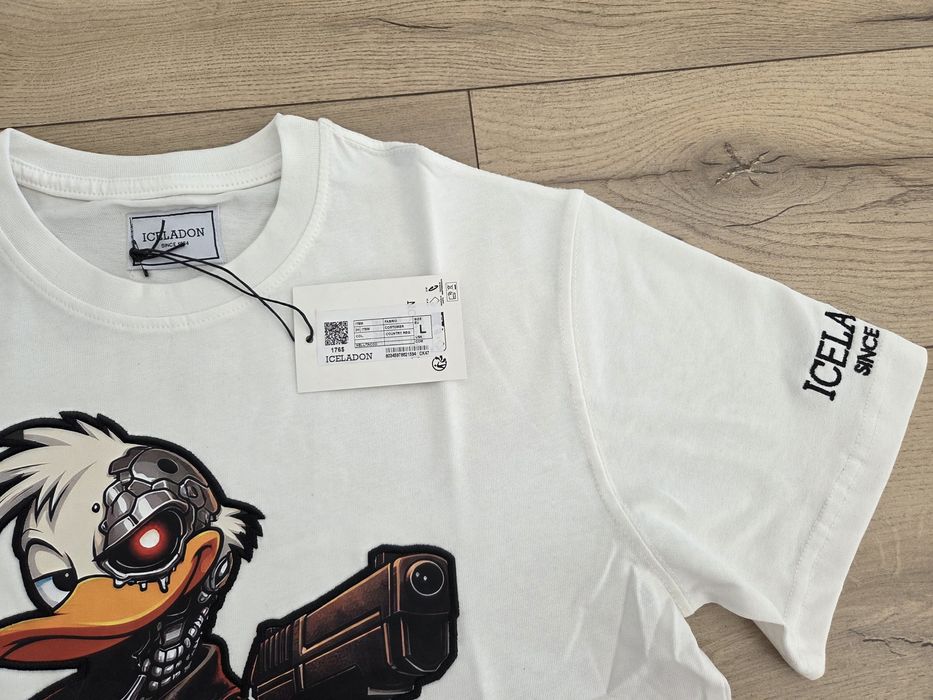 Tricou alb Iceladon cu Donald Duck terminator