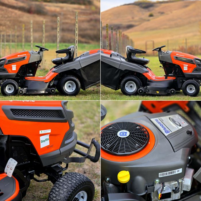 Tractoras gazon iarba Profesional Husqvarna USA 724 cm3 22 cp Briggs and Stratton start/stop + mulcere  2 cutite 115 latime Full!! Impecabil!