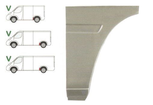 Segment reparatie aripa spate Mercedes Sprinter 1995-2007, VW LT 1995-2006 L=1200 Partea Dreapta, Spate, baza roti :3000 mm, lungime 250 mm, inaltime 440 mm, in fata rotii