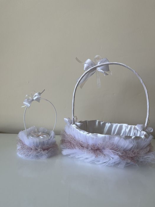 Сватбени кошници, кошничка за халки, бутониери 10бр.,клъч