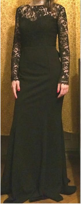 Rochie neagră tafta cu dantelă mărimea S