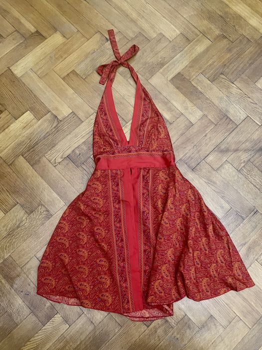 Rochie rosie cu model vaporoasa de vara S India